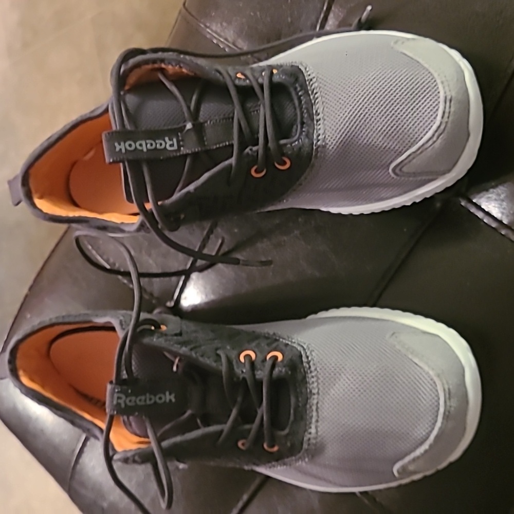 Reebok Kids Charcoal and Tangerine Sneakers